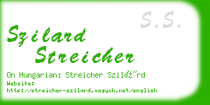 szilard streicher business card